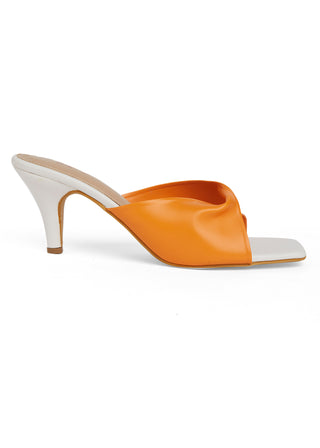 Camille Orange & White Heels