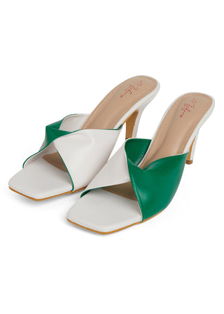 Camille Green & White Heels