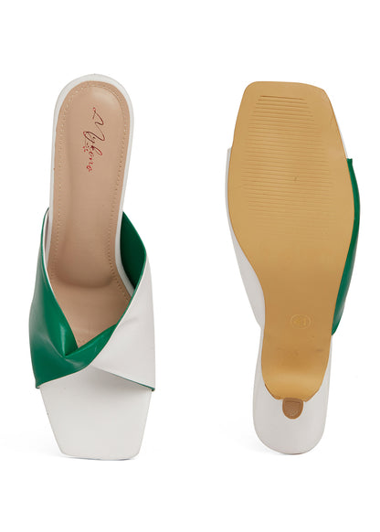 Camille Green & White Heels