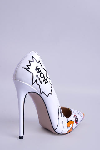 Graphic Pointed Toe Stiletto Pumps - Artistic Pattern - Limited Edition