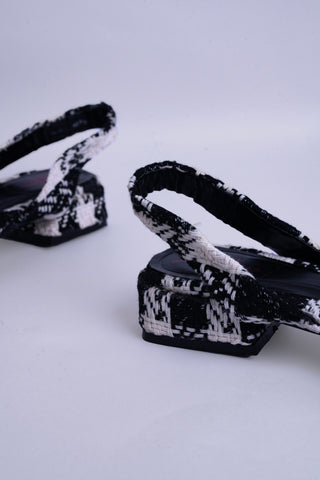 Aurora Black & White  Lace Heels