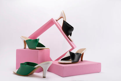 Camille Green & White Heels